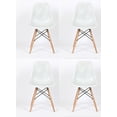 thumbnail image 5 of BTEXPERT Midcentury Natural Wood Metal Legs Dining Room Side Chair - White DSW Set of 4 Retro Style, 5 of 5