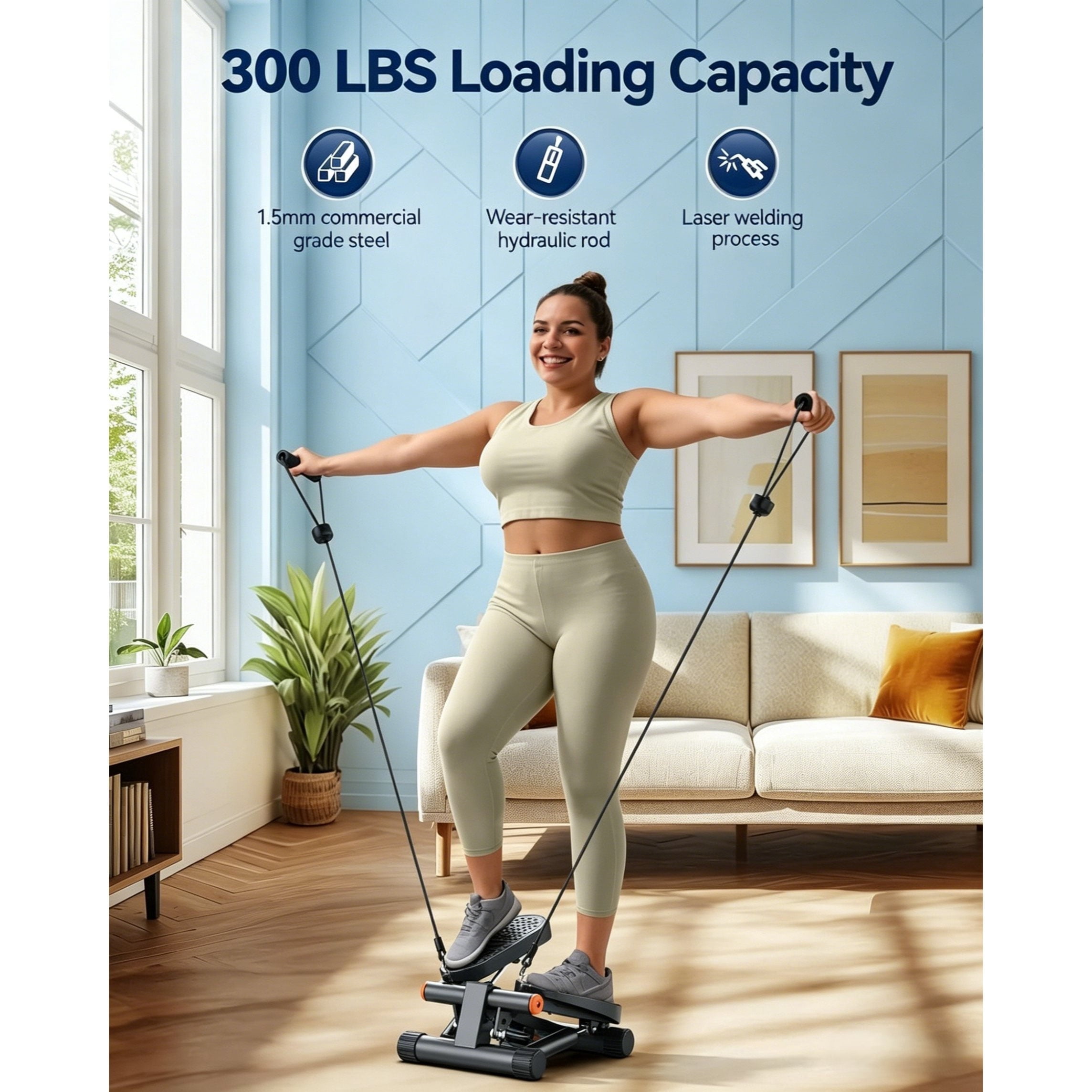 Multifunctional Mini Treadmill, Foldable Flat Design with Climbing Trainer & Resistance Band, Easy Storage, Ideal for Home Workout for Men & Women