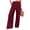 Red, variant on SNKSDGM Women's Plus Black Dress Pants Women High Waisted Flare Womens Dress Pants Tall Women Fashion Elastic Waist Wide Leg Pants for Elastic Waist Loose Comfy Casual Pants Pockets Pants