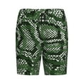 thumbnail image 4 of Naloa Green Snakeskin Men's Short Pajama Pants, Lounge Comfort Shorts with Elasticized Waistband and Side Pockets - Large, 4 of 9