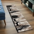 thumbnail image 3 of Deer Silhouettes 2'x6' Runner Rugs for Hallway Kitchen Bedside Non Slip Washable, Trees Wooden Retro Art Farmhouse Entryway Rug Runners with Rubber Backing, Long Carpet Runner for Laundry Room, 3 of 8