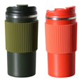 thumbnail image 1 of 2x taza de café portátil duradera de acero inoxidable a prueba de fugas tazas aisladas en frío y caliente con tapa botellas de agua de leche de bebida de té al vacío rojo Gloria  Taza de café, 1 of 9