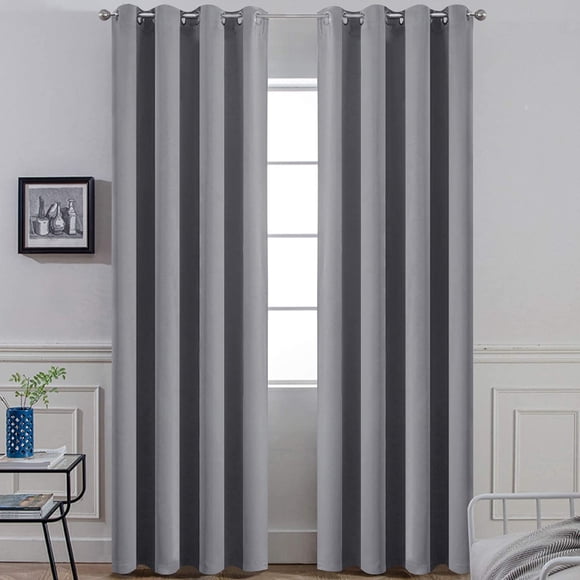 Cortinas opacas Yakamok con aislamiento térmico, color gris, 132 x 213 cm