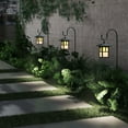 thumbnail image 2 of Luxen Home Set of 2 Pagoda Solar Lanterns with Metal Shepherd Hooks, 2 of 9