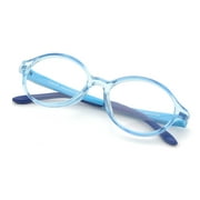 Cyxus Kids(Age:3-5) Lightweight Oval Blue Light Blocking Computer Gaming Glasses for Anti Eyestain Protect Eyesight(Crystal Blue)