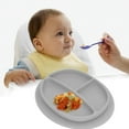 thumbnail image 4 of Infant Divided Dish, Microwave Dishwasher Safe Prevent Slip Portable Baby Plate   For First Stage Training Grey, 4 of 8
