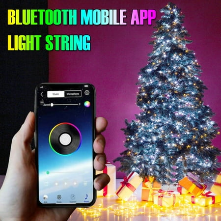 

Usmixi Smart Christmas Lights 16.4ft 50 LED Bluetooth Christmas Tree Lights App Remote Control RGB Color Changing Xmas Lights String Works Home for Holiday Xmas Party Indoor Outdoor Clearance Sales