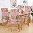 thumbnail image 2 of Yayeee 2 Pack Dining Chair Covers Stretch Parson Chairs Slipcovers Seat Protector, Pink Christmas House, 2 of 6