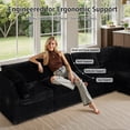 thumbnail image 4 of Ovios 130" Modular Sectional Sofa U Shaped Couch with Ottoman 6-Seater Extra Deep Seat Convertible Cloud Couches for Living Room, Black, 4 of 9