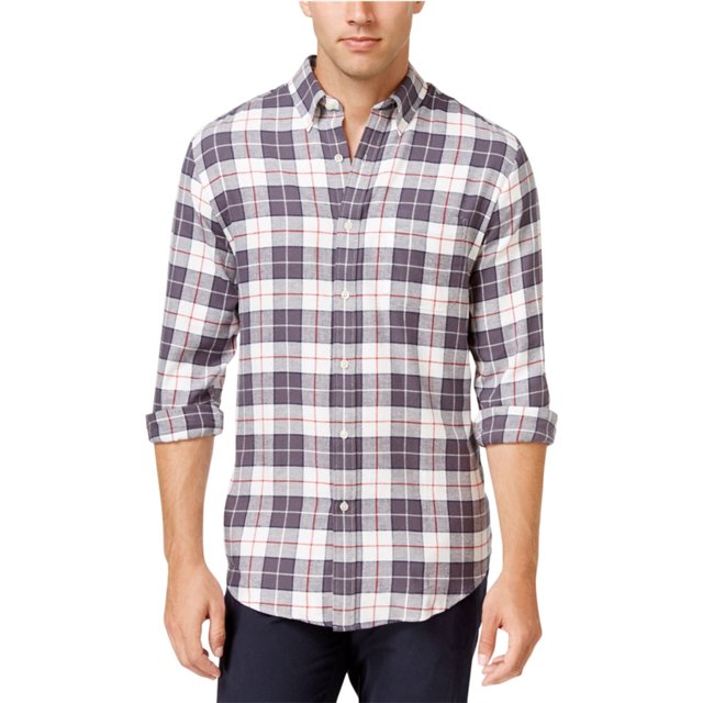 Camisa de franela John Ashford Hombre Gris Mediano Botones al frente