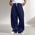 thumbnail image 5 of Men's Loose Wide Leg Pants Drawstring Waist Loose Sweatpants with Pockets, 5 of 9