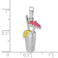 thumbnail image 2 of FJC Finejewelers 925 Sterling Silver Rhodium Plated 3D Enameled Cocktail Drink Charm 26 x 11 mm, 2 of 7