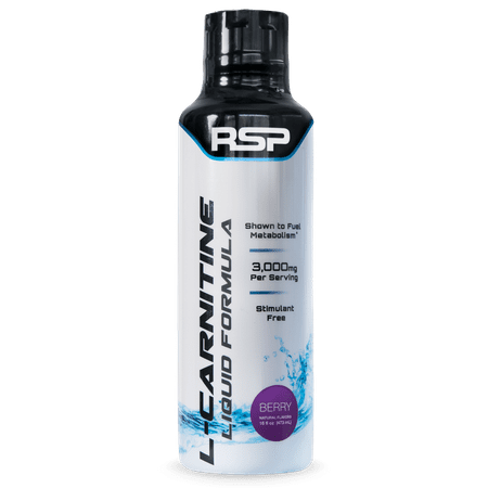 RSP Liquid L-Carnitine 3000 Weight Loss & Fat Burner, Stimulant Free Metabolism Enhancement, Berry, (Best Time To Take L Carnitine And Cla)