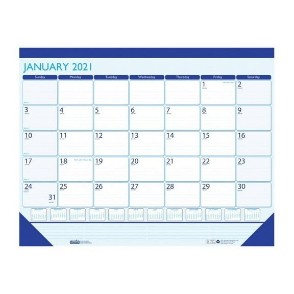 House of Doolittle 2022 17" x 22" Desk Pad Calendar Contempo Blue and White 151-22