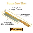 thumbnail image 2 of GYROS Gents Dovetail Razor Saw, Straight Solid Brass Back, Super Fine 60 TPI, Great for Woodworking, Cutting rod & thin tubing, Mitering, Slotting, and Slitting, Wood Handle with Handy Pouch (83-16008, 2 of 8