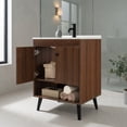 thumbnail image 3 of Demi Bonn Bathroom Storage Cabinet, Bathroom Floor Cabinet, 25 Inch Wooden Bathroom Storage Cabinet with Sink, for Bathroom, Living Room, Bedroom, Kitchen, Walnut, 3 of 9