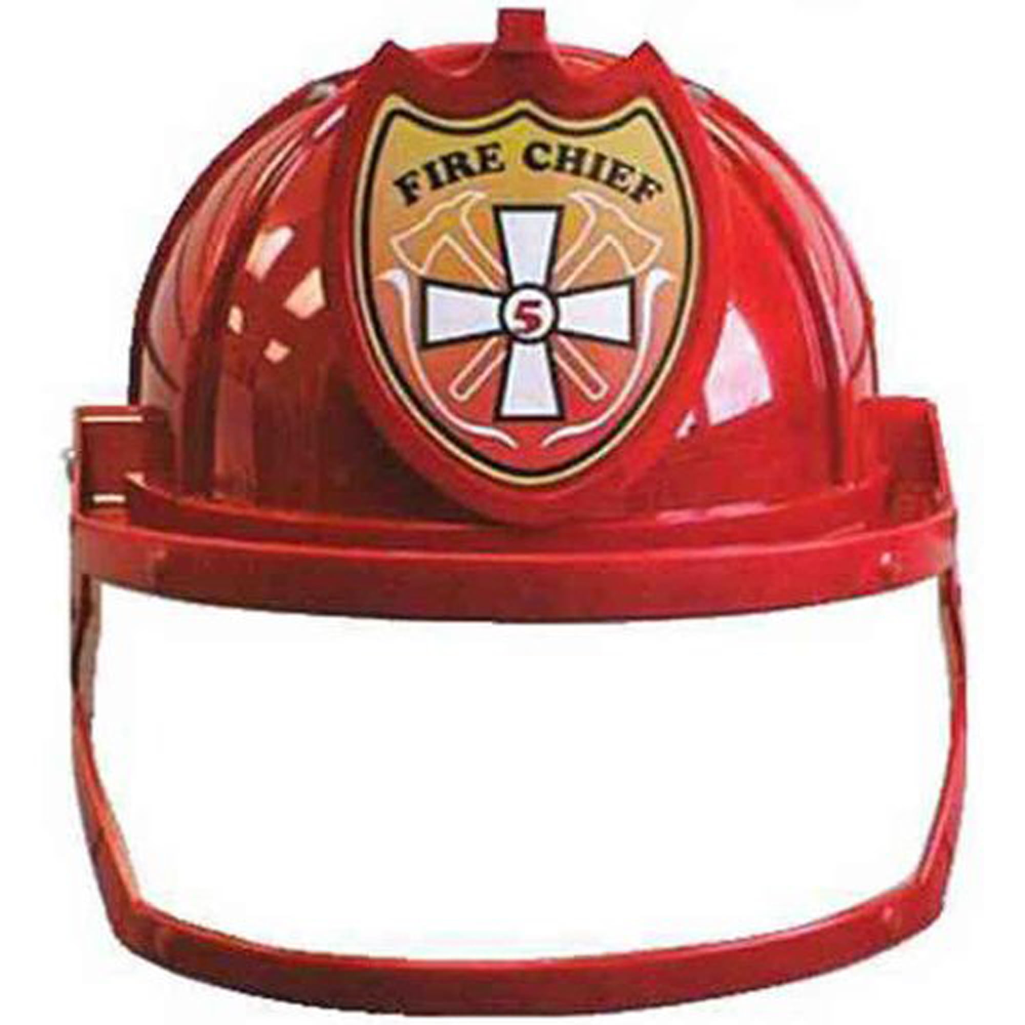 Jacobson Hat - Red Firefighter Fire Chief Plastic Adjustable Hat With