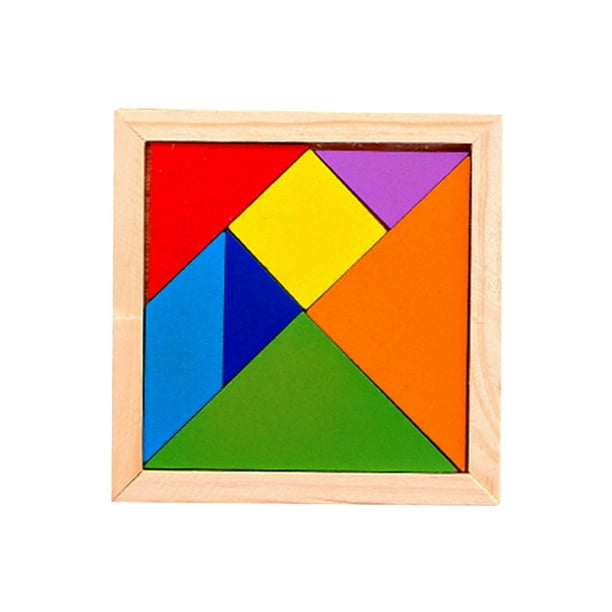 Aofa Bois Coloré Tangram Géométrique Jigsaw Puzzle Board Jouet Éducatif  Enfants Cadeau 
