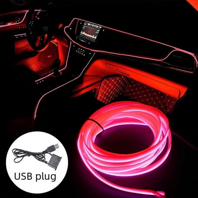 Barra de luz LED para ambiente de coche, luz fría para ambiente USB, luz de ambiente para coche, tira de luz modificada sin cables