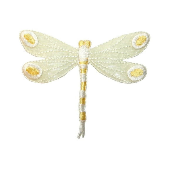 ID 0476C Sheer Dragonfly Patch Garden Fairy Bug Embroidered Iron On Applique