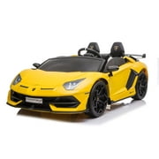 Voltz Toys 2-Seater Lamborghini Aventador SVJ 12V Electric Ride-On Car for Kids with Parental Remote Control