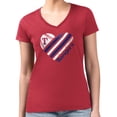 thumbnail image 4 of Women's G-III 4Her by Carl Banks  Red Texas Rangers Super-Slim Fit Lightweight Heart V-Neck T-Shirt, 4 of 5