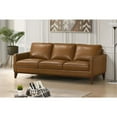 thumbnail image 4 of New Classic Furniture Caspar Leather Upholstered 3-Seater Sofa in Caramel, 4 of 7