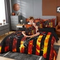 thumbnail image 5 of Erosebridal Fire Volleyball USA Flag Bedding Comforter Set, Sport Full Bedding Set for Girls and Boys, Black Reversible 7 Pieces, 5 of 6