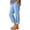 Sky Blue, variant on Pants for Women Blue Cotton And Linen Casual Loose Solid Elastic Waist Pocket Straight Leg Pants Pants XXXL