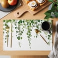 thumbnail image 2 of Eucalyptus Leaf Placemats Set of 4 Watercolor Green Leaves Place Mats Table Mats Kitchen Dining Home Outdoor Party Table Decoration, 2 of 9