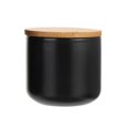 thumbnail image 5 of Black Ceramic Tea Can with Bamboo Lid for Storage and Portable Spice Jar 7.8x4.3 Inches, 5 of 5