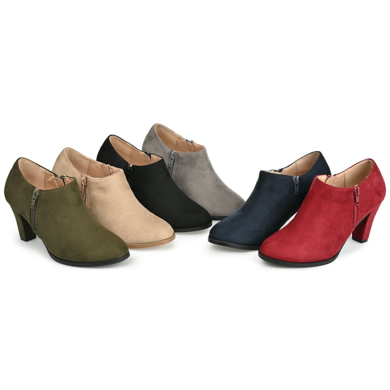 Journee Collection Womens Sanzi Wide Width Comfort Insole Inside Zip Block Heel Booties Walmart