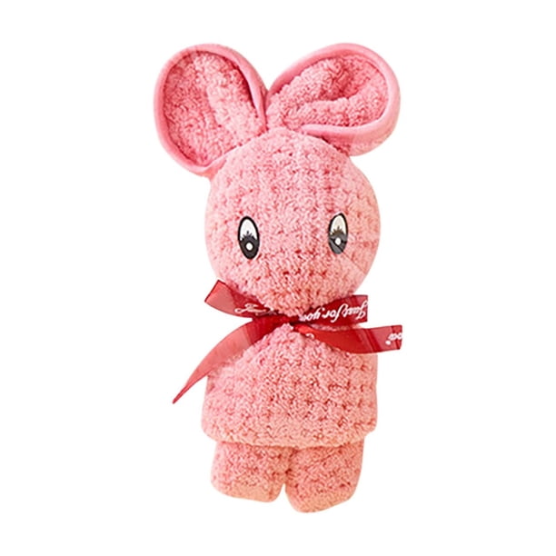 Toallas de baño de coral polar, pequeñas toallas cuadradas, pañuelos, lindos conejos en forma de recuerdo, regalo.