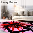 thumbnail image 2 of ODIKA 6'x9' Machine Washable Non-Slip Area Rug, Bone Amidst Spiky and Crimson Splatter High Traffic Rug, Pink, 703929, 2 of 7