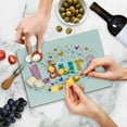 thumbnail image 5 of Laura Cutting Board, Girl Name with Vintage Doodle Style Flowers and Stars Colorful Illustration, Decorative Tempered Glass Cutting and Serving Board, Small Size, Multicolor, by Ambesonne, 5 of 5