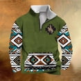 thumbnail image 1 of Sudadera sin capucha para hombre, informal, a la moda, con cuello alto, estampado, cremallera, jersey de manga larga, blusa de poliéster para hombre, 1 of 4