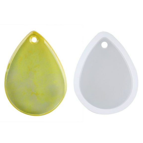 Teardrop Shape DIY Silicone Pendant Molds Resin Casting Moulds DIY Tool For UV Resin Epoxy Resin White 28.5x22x7.5mm Inner Size: 25x18mm Hole: 1.87mm