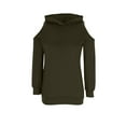 thumbnail image 7 of BLVB Womens Sweatshirts Cold Shoulder Hoodies Long Sleeve Plain Tunic Pullover Cut out Tops Fall Fashion Clothes, 7 of 7