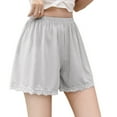 thumbnail image 3 of Women Lace Edge Half Slip Shorts Underpants Ice Silk Wide Leg Loose Pettipants, 3 of 13