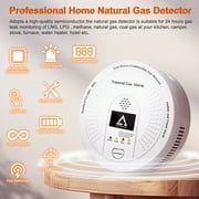 Natural Gas Detector CH4, Combustible Gas Methane Alarm Battery Powered with Light & Audible Indicator,Gas Monitor Sensor for Home RV Kitchen Apartment Safety (Battery included)