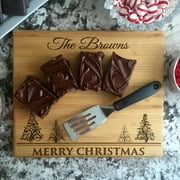 Personalized 11x13 Christmas Bamboo Cutting Boards Brown