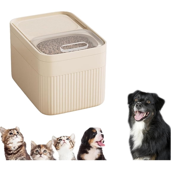 Sealed Dog Food Storage Container Dry Food Storage Jar Holds up to 9 lbs Includes measuring cup lid Convenient for dispensing pet treats