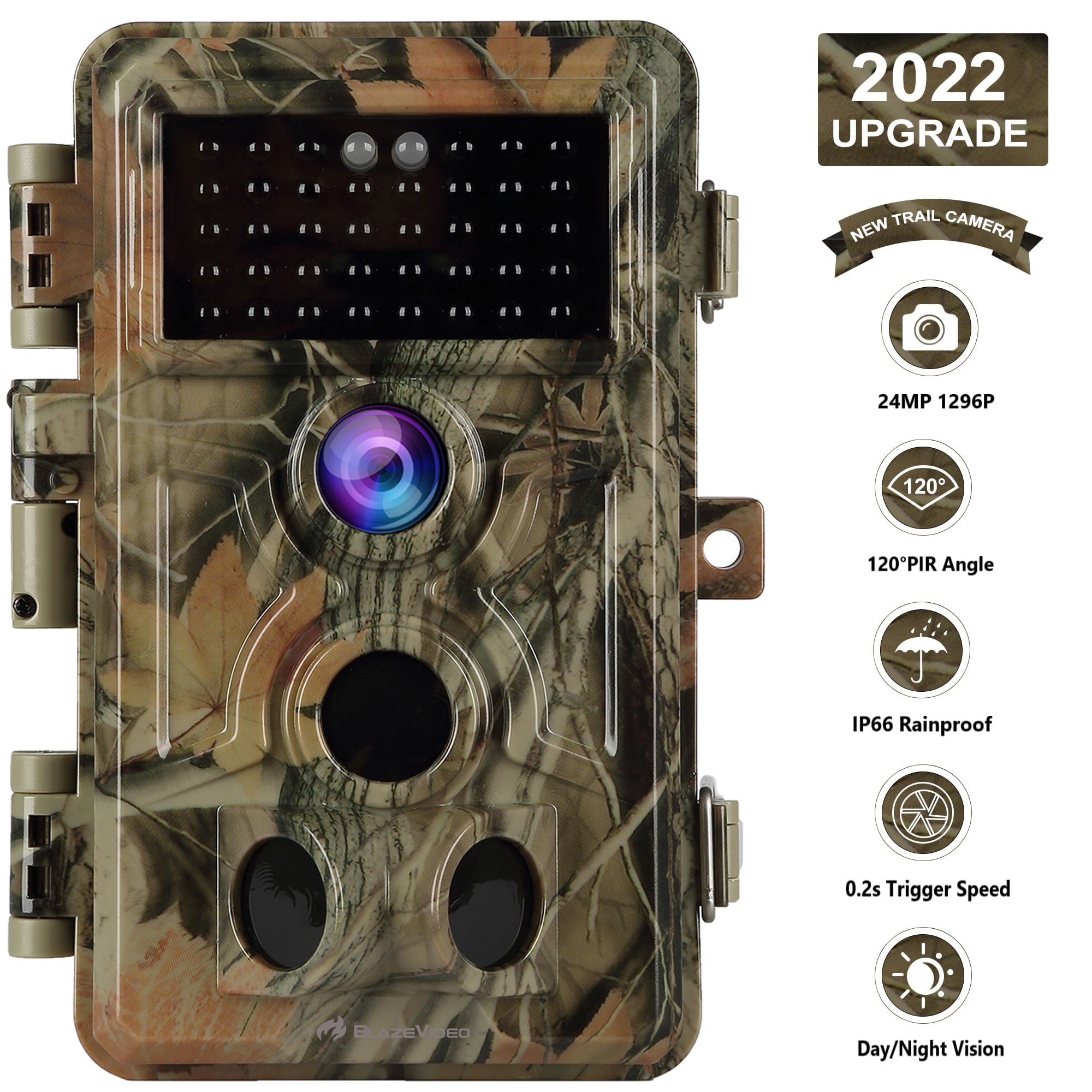 Meidase Game Trail Cameras 20MP 1080P Motion Trigger No Glow Night Vision 65ft 