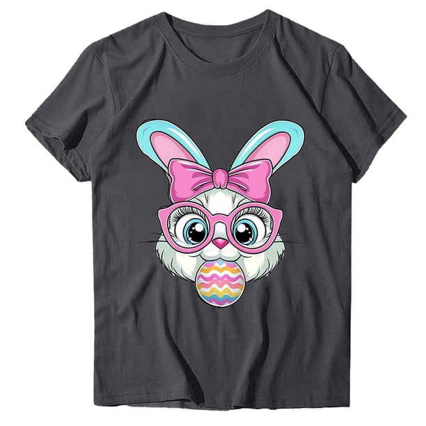 Camisetas de Manga Larga de las Mujeres Pascua Impresión Cuello Redondo Suelto Casual Suave Poliéster Primavera Verano Vacaciones Suéter Tops