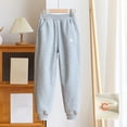 thumbnail image 5 of ZXLBBD Girl's Elastic Waist Joggers Sweatpants with Embroidery Design Loose Fit Sporty Trousers for Big Kids Fall Durable Casual Outdoor,Light Gray,Size 15 Y-16 Y, 5 of 5