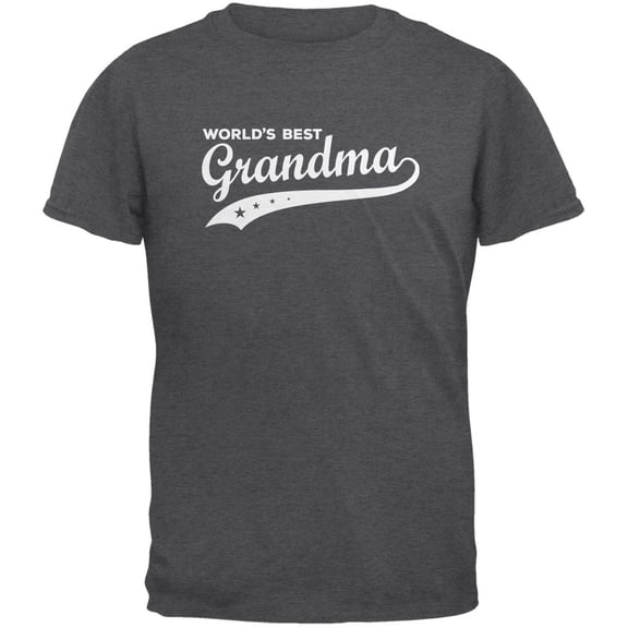 Mother's Day - World's Best Grandma Dark Heather Adult T-Shirt - X-Large