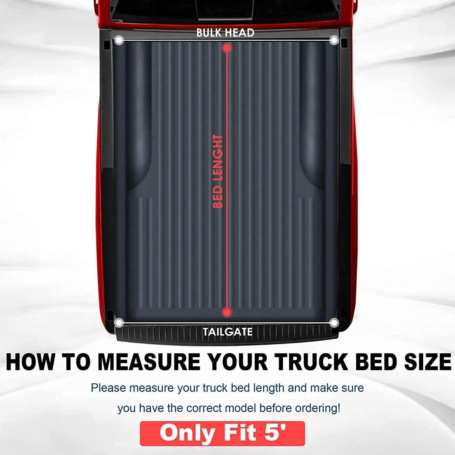 MOSTPLUS 5FT Roll Up Soft Truck Bed Tonneau Cover for 2017-2026 Honda Ridgeline On Top