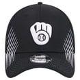 thumbnail image 2 of Men's New Era Black Milwaukee Brewers Active Dash Mark 39THIRTY Flex Hat, 2 of 6