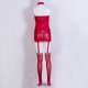 thumbnail image 5 of VISgogo Conjunto de lencería de peluche de 2 piezas para mujer, Body de una pieza con hombros descubiertos Halter Babydoll elástico con medias Ropa de dormir, Conjunto de tanga sexy VISgogo moda, 5 of 5