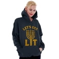 thumbnail image 3 of Hanukkah Menorah Let's Get Lit Unisex Plus Size Hoodie Brisco Brands 5X, 3 of 6